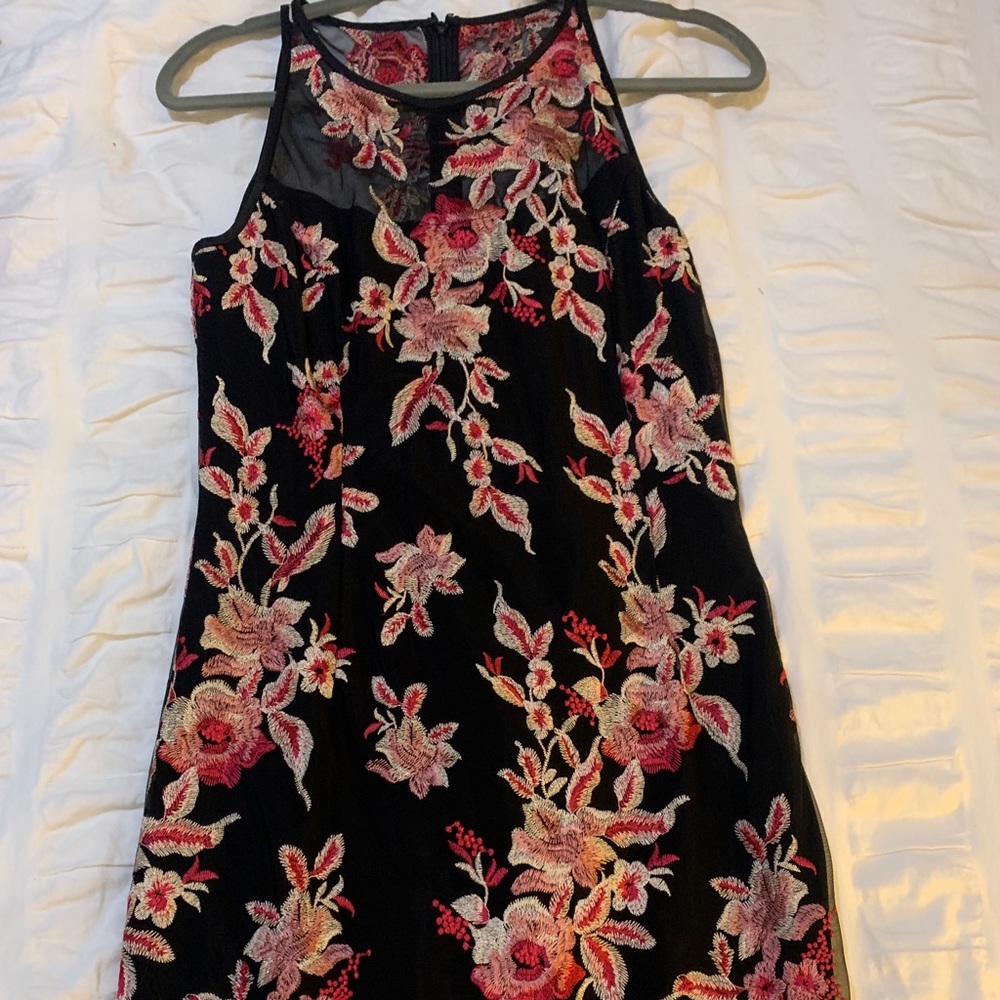 White House Black Market Black and Floral dress
